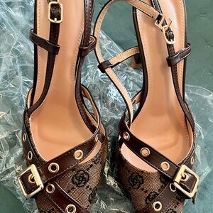Elegant Brown Strappy Women's Heels